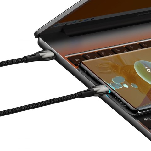 Baseus Glimmer Series kabel z szybkim ładowaniem USB-C 480Mb/s PD 100W 2m czarny