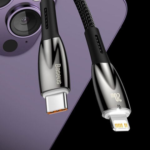 Baseus Glimmer Series kabel z szybkim ładowaniem USB-C - Lightning 480Mb/s 2.4A 2m czarny