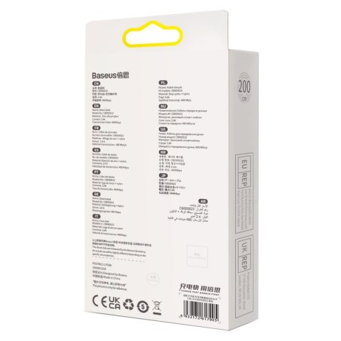 Baseus Glimmer Series kabel z szybkim ładowaniem USB-C - Lightning 480Mb/s 2.4A 2m czarny