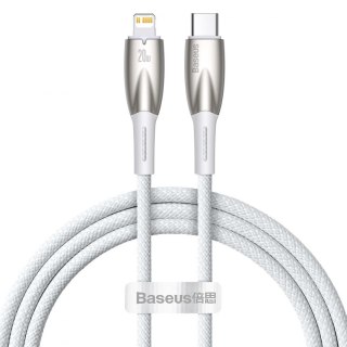 Baseus Glimmer Series kabel z szybkim ładowaniem USB-C - Lightning 480Mb/s PD 20W 1m biały