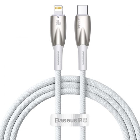Baseus Glimmer Series kabel z szybkim ładowaniem USB-C - Lightning 480Mb/s PD 20W 1m biały