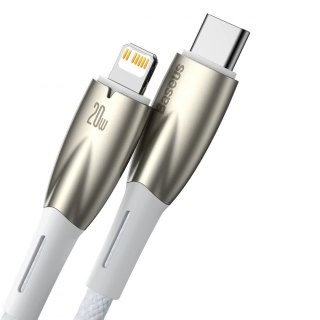 Baseus Glimmer Series kabel z szybkim ładowaniem USB-C - Lightning 480Mb/s PD 20W 1m biały