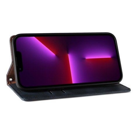 Magnet Strap Case etui iPhone 14 Plus pokrowiec z klapką portfel mini smycz podstawka niebieskie