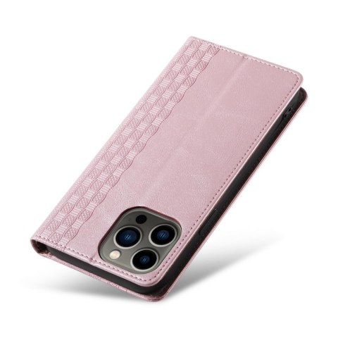 Magnet Strap Case etui iPhone 14 Plus pokrowiec z klapką portfel mini smycz podstawka różowe