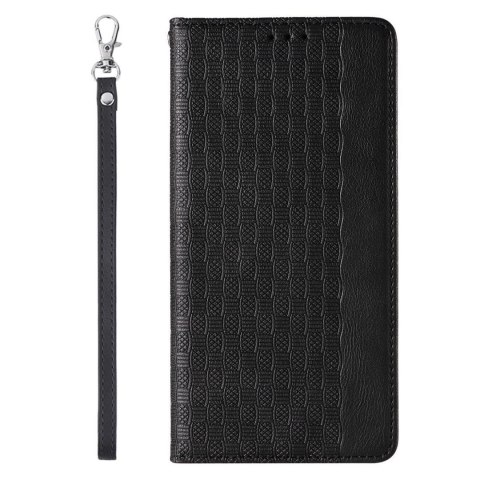 Magnet Strap Case etui iPhone 14 Pro pokrowiec z klapką portfel mini smycz podstawka czarne