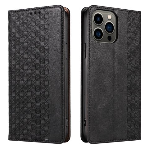 Magnet Strap Case etui iPhone 14 Pro pokrowiec z klapką portfel mini smycz podstawka czarne
