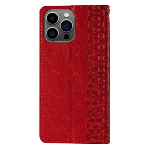 Magnet Strap Case etui iPhone 14 Pro pokrowiec z klapką portfel mini smycz podstawka czerwone