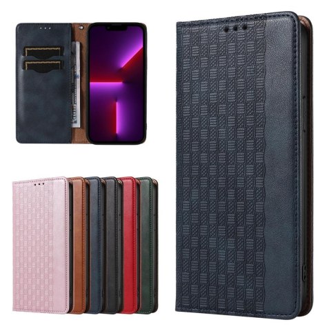 Magnet Strap Case etui iPhone 14 Pro pokrowiec z klapką portfel mini smycz podstawka niebieskie