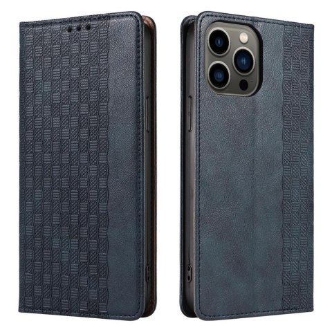 Magnet Strap Case etui iPhone 14 Pro pokrowiec z klapką portfel mini smycz podstawka niebieskie