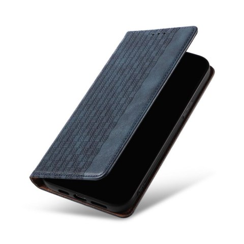 Magnet Strap Case etui iPhone 14 Pro pokrowiec z klapką portfel mini smycz podstawka niebieskie