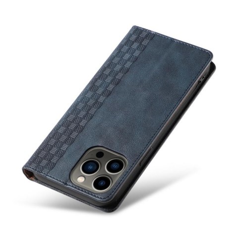 Magnet Strap Case etui iPhone 14 Pro pokrowiec z klapką portfel mini smycz podstawka niebieskie