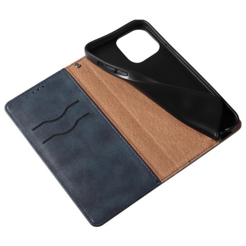 Magnet Strap Case etui iPhone 14 Pro pokrowiec z klapką portfel mini smycz podstawka niebieskie