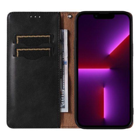 Magnet Strap Case etui iPhone 14 pokrowiec z klapką portfel mini smycz podstawka czarne