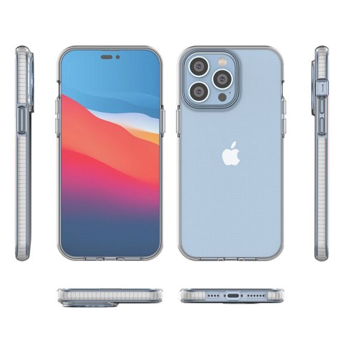 Spring Case etui iPhone 14 Pro Max silikonowy pokrowiec z ramką jasnoniebieskie