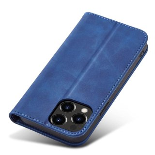 Magnet Fancy Case etui iPhone 14 Plus pokrowiec z klapką portfel podstawka niebieskie