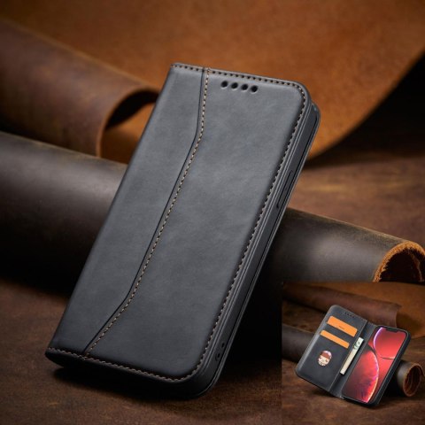 Magnet Fancy Case etui iPhone 14 Pro Max pokrowiec z klapką portfel podstawka czarne