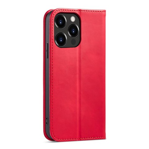 Magnet Fancy Case etui iPhone 14 Pro Max pokrowiec z klapką portfel podstawka czerwone