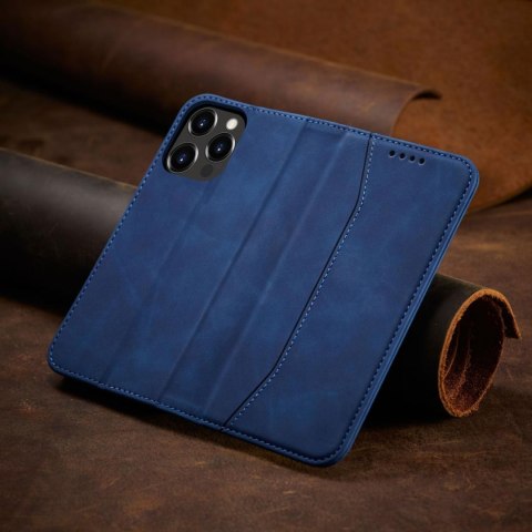 Magnet Fancy Case etui iPhone 14 Pro Max pokrowiec z klapką portfel podstawka niebieskie