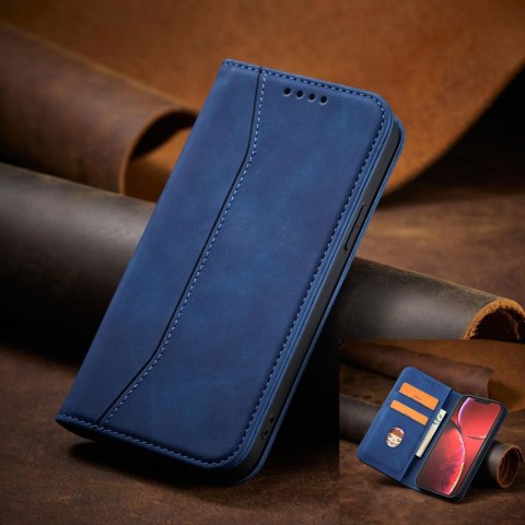 Magnet Fancy Case etui iPhone 14 Pro pokrowiec z klapką portfel podstawka niebieskie