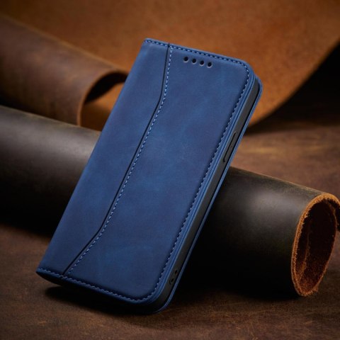 Magnet Fancy Case etui iPhone 14 pokrowiec z klapką portfel podstawka niebieskie