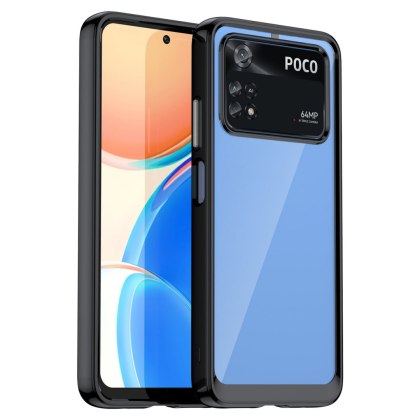 Etui Outer Braders sztywny pokrowiec z żelową ramką do Xiaomi Poco M4 Pro czarny