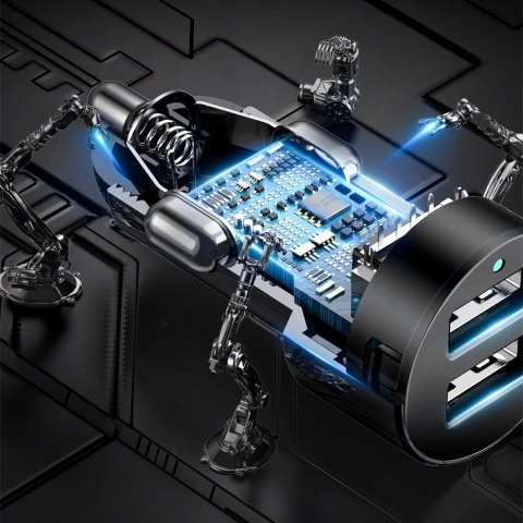 Baseus ładowarka samochodowa 2x USB 3.1A (17W) + 2x gniazdo zapalniczki (80W) czarny (CRDYQ-01)