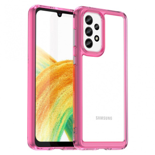 Etui Outer Braders z Ramką do Samsung Galaxy A33 5G różowy