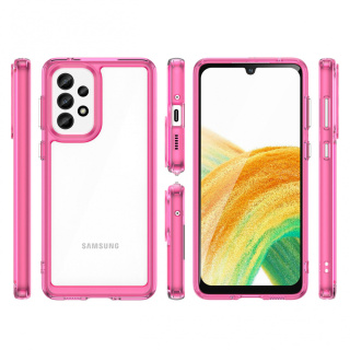 Etui Outer Braders z Ramką do Samsung Galaxy A33 5G różowy