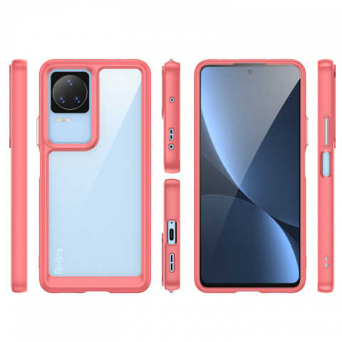 Etui Outer Braders z Ramką do Xiaomi Poco F4 5G czerwony