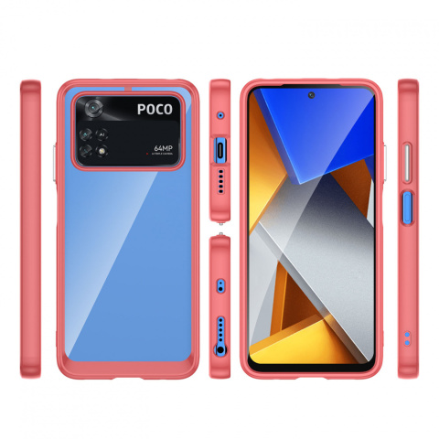 Etui Outer Braders z Ramką do Xiaomi Poco M4 Pro czerwony