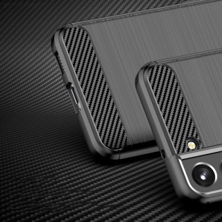 Carbon Case etui Samsung Galaxy S23+ elastyczny silikonowy karbonowy pokrowiec czarne