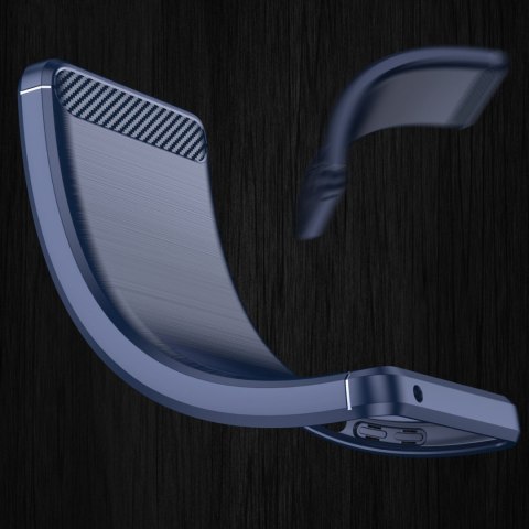 Carbon Case etui Samsung Galaxy S23+ elastyczny silikonowy karbonowy pokrowiec niebieskie