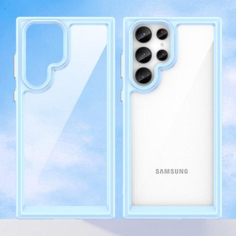 Etui Outer Braders z elastyczną ramką do Samsung Galaxy S23 Ultra niebieskie