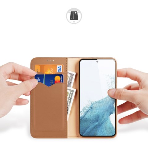 Etui Dux Ducis Hivo blokada RFID do Samsung Galaxy S23 brązowe