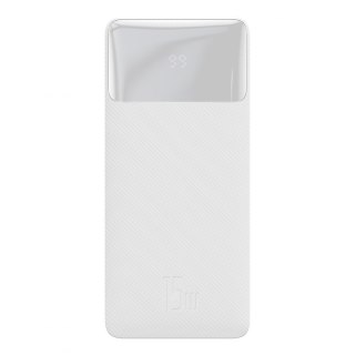 Baseus Bipow powerbank z wyświetlaczem 30000mAh 15W biały (Overseas Edition) + kabel USB-A - Micro USB 0.25m biały (PPBD050202)