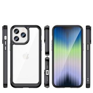 Etui Outer Braders sztywny pokrowiec z żelową ramką do iPhone 14 Pro Max czarny