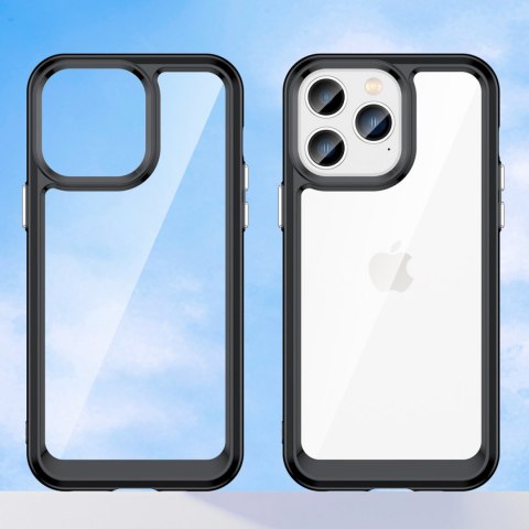 Etui Outer Braders sztywny pokrowiec z żelową ramką do iPhone 14 Pro Max czarny