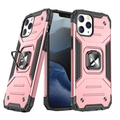 Etui Pancerne Ring Armor iPhone 14 Pro Max pancerny pokrowiec uchwyt magnetyczny ring złote