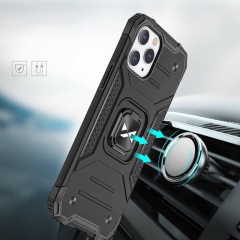 Etui Pancerne Ring Armor iPhone 14 Pro Max pancerny pokrowiec uchwyt magnetyczny ring złote