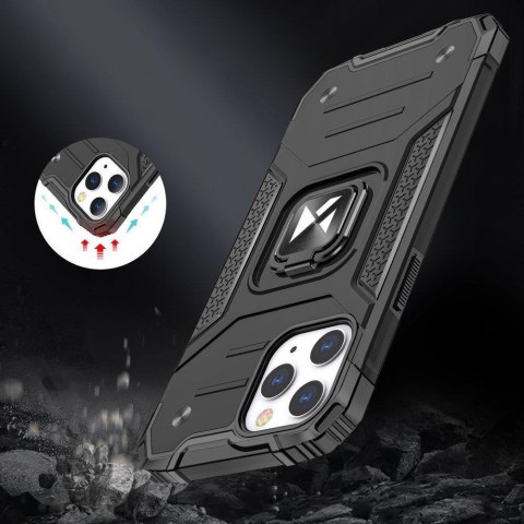 Etui Pancerne Ring Armor iPhone 14 Pro Max pancerny pokrowiec uchwyt magnetyczny ring złote