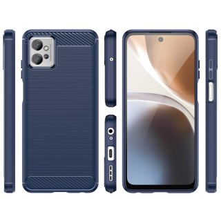 Carbon Case etui Xiaomi Poco F4 5G elastyczny silikonowy karbonowy pokrowiec niebieskie