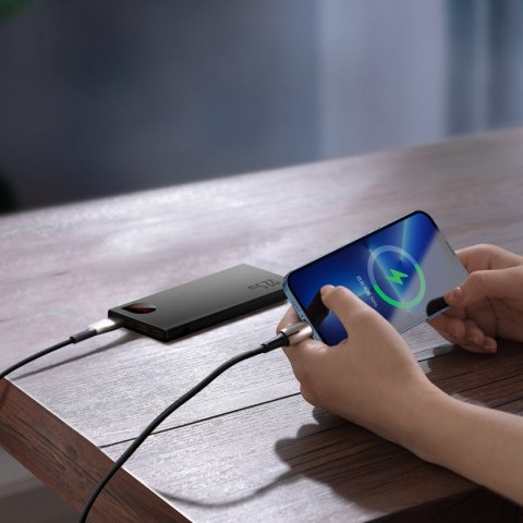 Baseus Adaman Metal powerbank z szybkim ładowaniem 10000mAh 22.5W (Overseas Edition 2021) czarny + kabel USB-A - USB-C 3A 0.3m c
