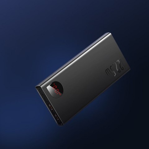 Baseus Adaman Metal powerbank z szybkim ładowaniem 10000mAh 22.5W (Overseas Edition 2021) czarny + kabel USB-A - USB-C 3A 0.3m c