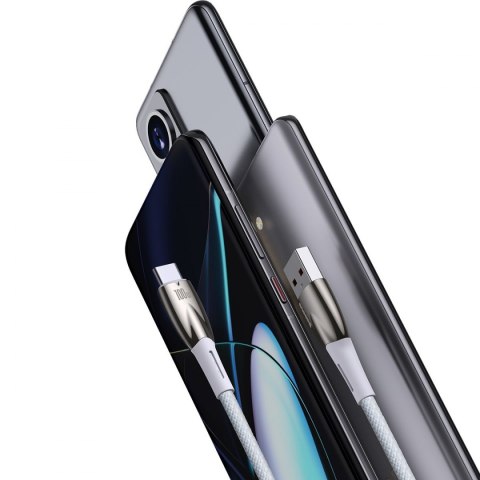 Baseus Glimmer Series kabel do szybkiego ładowania USB-A - USB-C 100W 480Mb/s 1m biały