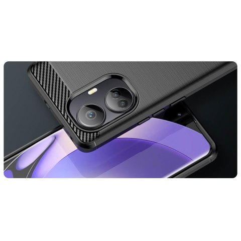Carbon Case etui do Realme 10 Pro+ elastyczny silikonowy karbonowy pokrowiec czarne