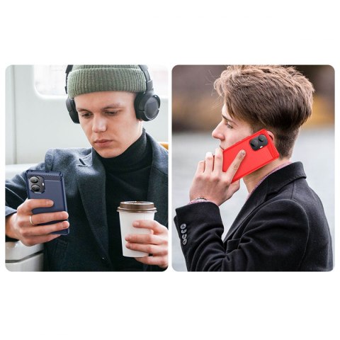 Carbon Case etui do Realme 10 Pro+ elastyczny silikonowy karbonowy pokrowiec czarne