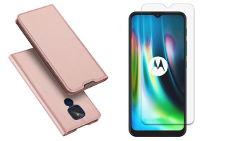 Etui Dux Ducis+ Szkło Płaskie do Motorola Moto G9 Play / E7 Plus Różowy