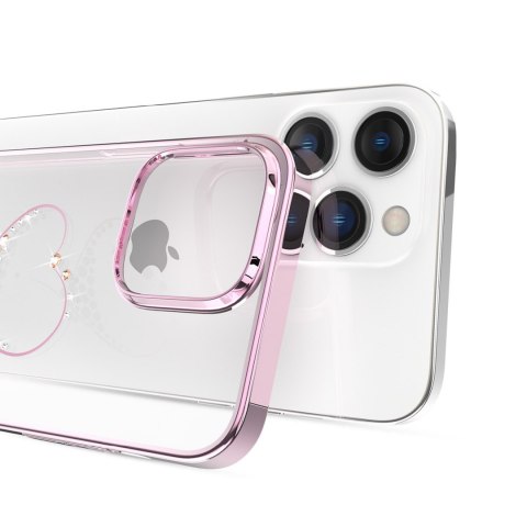 Kingxbar Wish Series etui iPhone 14 Plus ozdobione kryształami różowe