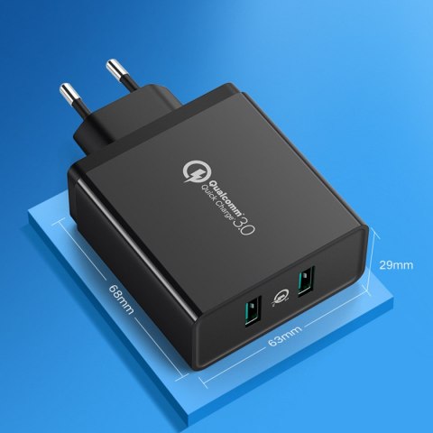 Ugreen ładowarka sieciowa 2xUSB-A 36W QC3.0 czarna (CD161)