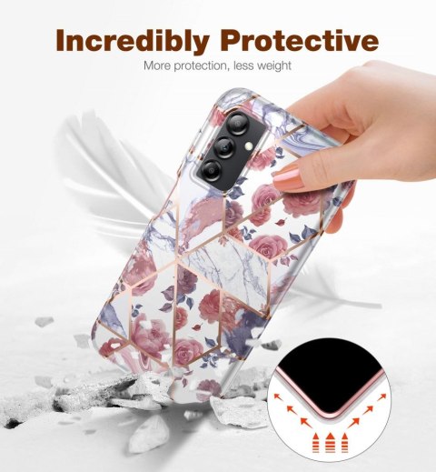 Etui z Szybką Velar Braders do Samsung Galaxy A14 4G / 5G Marble